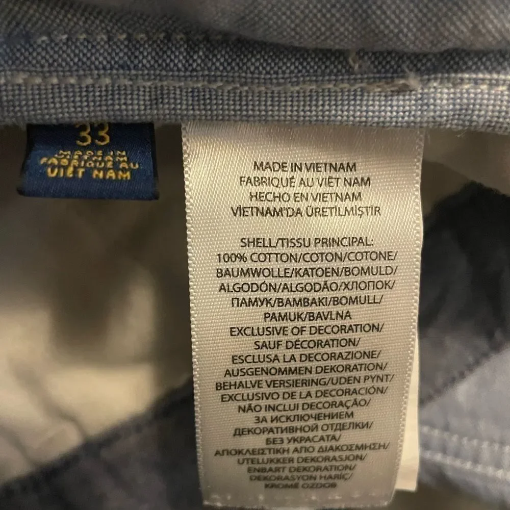 Polo by Ralph Lauren Light Gray Men’s Flat Front Chino Shorts